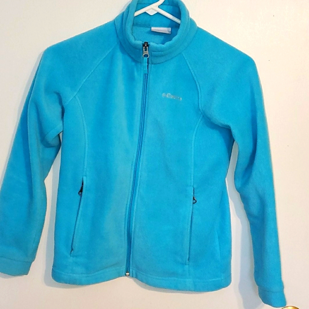 Columbia girls M (10/12) blue fleece zip up jacket